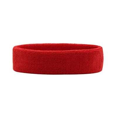 Imagen de HANERDUN 1 Piezas Cinta Sudor Cabeza Hombres y Mujeres Banda Elástica de Pelo Transpirable Antideslizante Atlética Algodón Absorción Humedad para Deportes Rojo