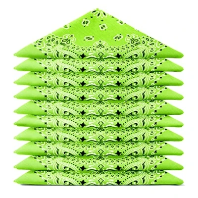 Imagen de ...KARL LOVEN EL BANDANA Lote de bandanas 100% Algodon primera calidad Paisley Panuelo Cabeza Cuello Bufanda Juego 5 Verde Manzana (Modello Mandala)