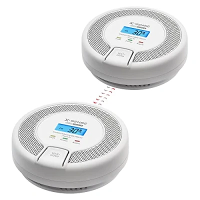 Imagen de X Sense Detector CO Interconectado Inalámbrico, Alarma con Batería Reemplazable, Cumple Norma EN 50291, Link+, CO03D W, 2 Piezas