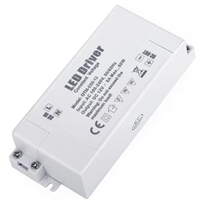 Imagen de VARICART Alimentatore LED 12V 60W, Trasformatore AC 110/220V a DC 5A, Tensione Costante Driver Convertitore, Bassa Interruttore Trasformatori, per illuminazione lampada LED, Striscia