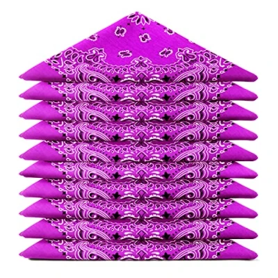 Imagen de Karl Loven EL BANDANA Lote de bandanas 100% Algodon primera calidad Paisley Panuelo Cabeza Cuello Bufanda Juego 20 Orquídea (Modello Mandala)