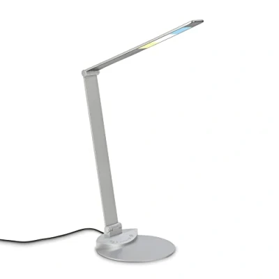 Imagen de Briloner lámpara de mesa LED regulable, orientable, escritorio táctil, temperatura color plata