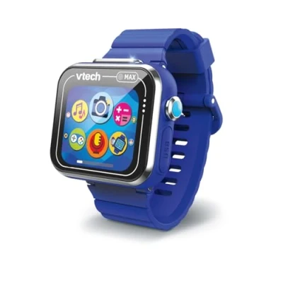 Imagen de VTech Kidizoom Smartwatch MAX Azul, Reloj Inteligente para niños, Doble cámara de Fotos, vídeos, Juegos, Pantalla táctil Horizontal, Versión ESP