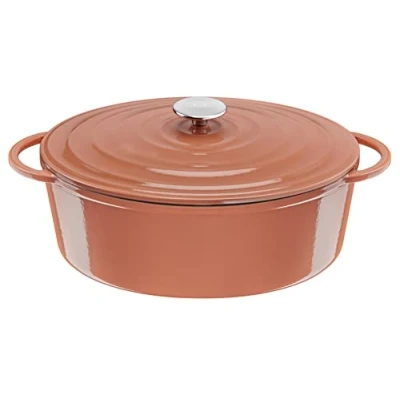Imagen de Tefal LOV E2600604 Cacerola de hierro fundido esmaltado con tapa, ovalada, 34 cm, 7,2 L, horno holandés, todo tipo fuegos, olla fundido, ollas cocina, aptas para lavavajillas,