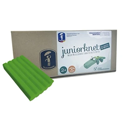 Imagen de Feuchtmann JUNiORKNET Jumbo Pack 628.0406 7, 5 Bloques de 100 g plastilina Flexible en Verde, para niños a Partir 2 años, Color (628 0406 7)