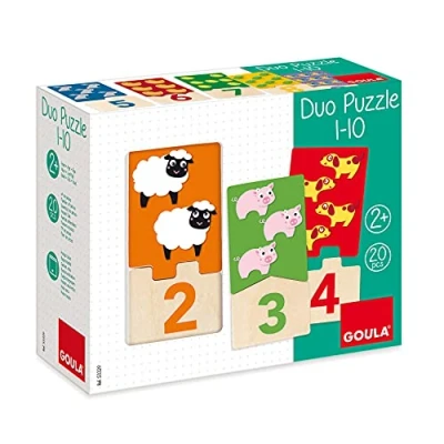 Imagen de Goula Duo Puzle 1 10, de madera para aprender los números niños a partir 2 años
