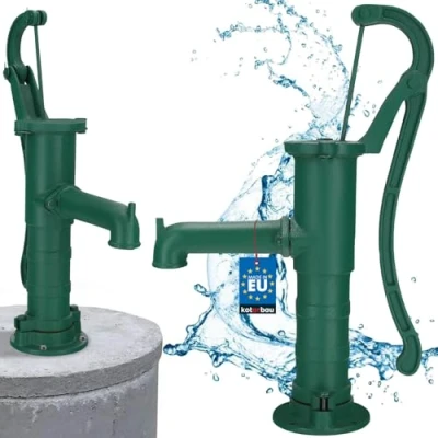 Imagen de KOTARBAU® Bomba de Jardín Antigua para Pozo Agua Manual Hierro Fundido Verde Vintage