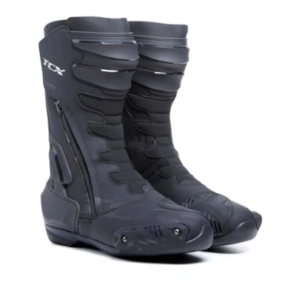 Imagen de TCX S TR1 Waterproof, Bota de Moto para Hombre, Deportiva, certificada e Impermeable, con integración T Dry, Parte Superior Microfibra, Cierre Cremallera y Velcro, Negro, 43 EU