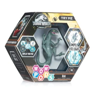Imagen de WOW! PODS Colección Jurassic World Dominion Blue Figura Coleccionable con luz y Sensor de Movimiento (Deqube 918JUR102401)