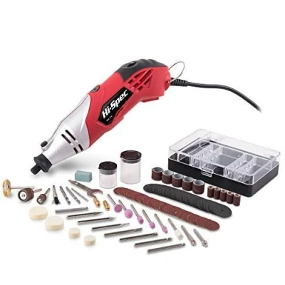 Imagen de Hi Spec Mini Amoladora Herramientas Rotativas Electrica de 170W con 120 Accessorios. Herramienta Rotativa Multifuncional Velocidad hasta 35.000 rpm. Para Manualidades, Cortar, Lijar, Pulir, Grabar