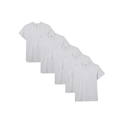 Imagen de Lower East Camisetas Manga Corta Hombre (5 Pack) de 100% Algodón Camiseta Corta, Hombre, T Shirts Basicas , Gris Claro, S