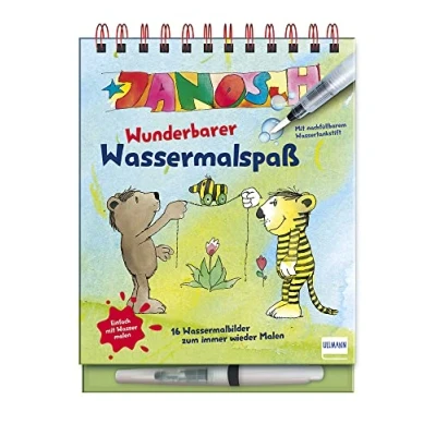 Imagen de Janosch Wunderbarer Wassermalspaß: Einfach mit Wasser malen Malbuch 16 Bildern, die sich beim Kontakt bunt färben, nachfüllbarem Wassermalstift, ab 3 Jahren