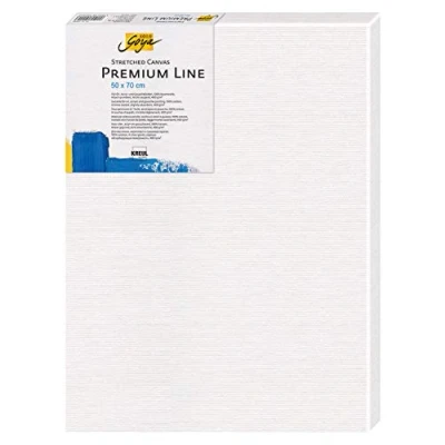 Imagen de KREUL 505070 Solo Goya Stretched Canvas Line, Bastidor 50 x 70 cm en Calidad Premium, Lienzo 4 Veces imprimado, Ideal para óleos, acrílicos y témperas, Algodón, White