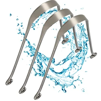 Imagen de 3 raspadores de lengua Ayurvédico, 100% acero inoxidable, limpiador Tongue Scraper contra el mal aliento