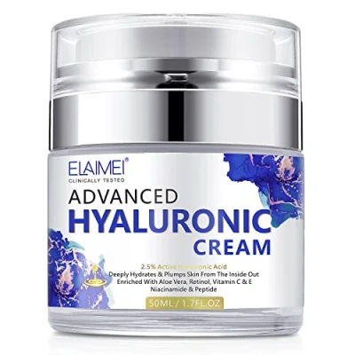 Imagen de Hyaluronic Acid Face Cream, Crema de ácido hialurónico para rostro, hidrata y suaviza la piel extra seca, antienvejecimiento, humectante facial, colágeno