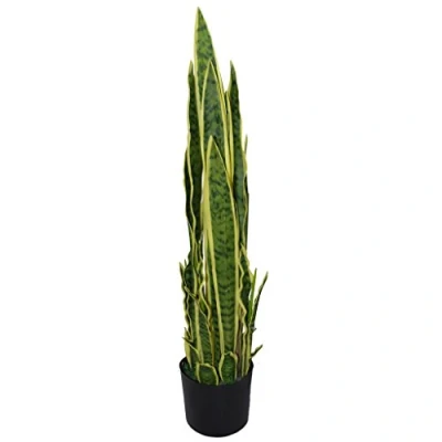 Imagen de Leaf 90cm (3ft) Artificial Sansevieria Yellow Green Indoor Plant Large Marca