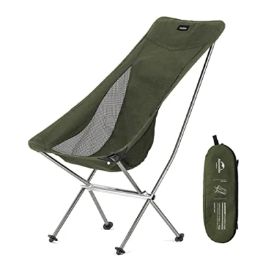 Imagen de Naturehike Silla Plegable para Acampada, cómoda, Asiento de Pesca, Mochila, portátil, Ultraligera, Acampada y Senderismo, Ciclismo, Color Verde