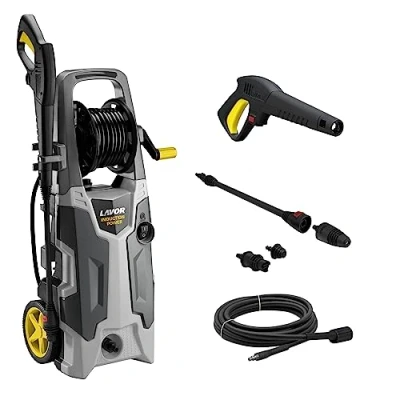 Imagen de Lavor Hidrolimpiadora de agua fría CRUISER 160 Plus con enrollador manguera en Presión y Motor inducción, max bar, Caudal 390 l/h, 2200 Watt