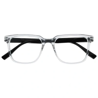 Imagen de OPULIZE LEO Gafas de Lectura Montura Rectangular Grande Transparante Patillas Negras Hombre Mujer Bisagras Muelle R55 C +1.50