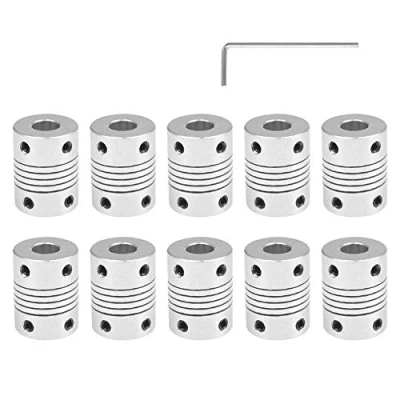 Imagen de YIXISI 10 Piezas Acoplamientos Flexibles del Acoplador 5mm a 8mm, NEMA 17 Motor de Pasos Acoplamiento la Aleación Aluminio para Impresora 3D RepRap o Máquina CNC con 1 llaves Allen
