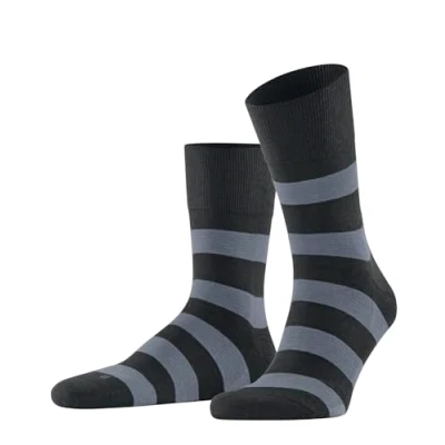Imagen de FALKE Run U SO algodón estampado 1 par, Calcetines Unisex adulto, Negro (Black 3000) rayas, 44 45