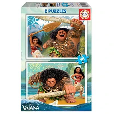 Imagen de Educa Set de 2 Puzzles Infantiles con 48 Piezas cartón Vaiana Disney. A Partir 4 5 6 años (16952)