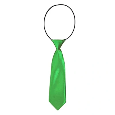 Imagen de DonDon Corbata para niños con aire de seda brillada 7 cm ancho elástico verde