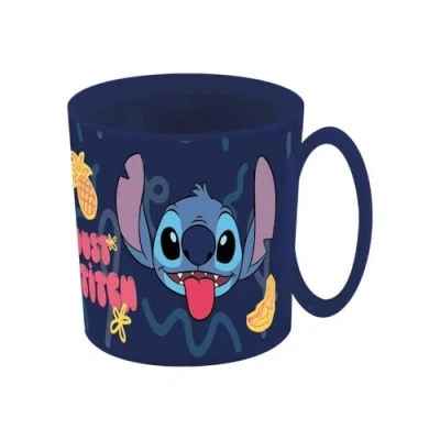 Imagen de Taza infantil de plástico reutilizable para microondas 390 ml Stitch