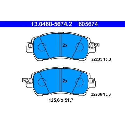 Imagen de ATE 13.0460 5674.2 Juego de pastillas freno con avisador acústico desgaste MAZDA: 2 Hatchback