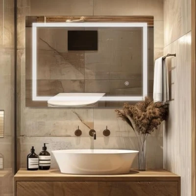 Imagen de SaniteModar LED Espejo de Baño 50x70cm, con Luz, Pared Interruptor Táctil