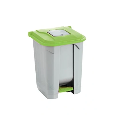 Imagen de Maya Professional Tools 09105 Papelera con Pedal, Cubo Interior y Ruedas, 50 L, Verde