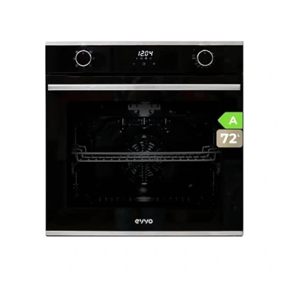 Imagen de EVVO Horno Eléctrico Empotrable, Eficiencia A 2800W, 72 Litros, Función Grill, 7 Programas, Temporizador, Mando Selector, Puerta Triple Acristalamiento Modelo: H20 (Color Inox)