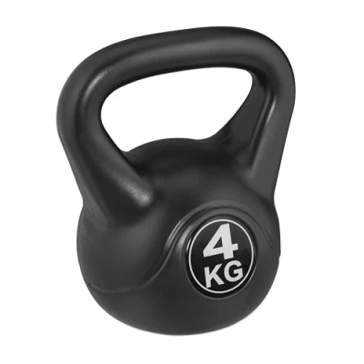 Imagen de Relaxdays Kettlebell Kugelhantel Pesa Rusa 4 kg, Mancuerna Relleno de Arena, Entrenamiento en Casa, Hombres y Mujeres, Ejercicio Fuerza, Negro, 21 x 18 14,5 cm