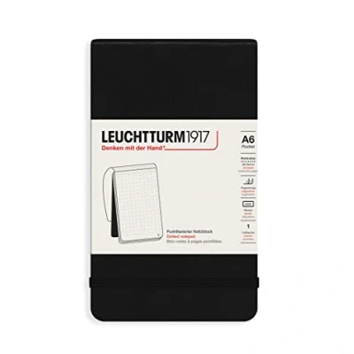 Imagen de LEUCHTTURM1917 364411 Bloc de notas Pocket (A6) 90 x 150 mm, Tapa Dura, 184 páginas numeradas, Negro, Puntos