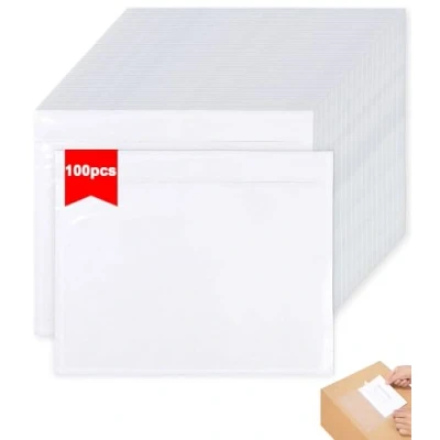Imagen de Sobres Plastico, A5, Envio, portadocumentos adhesivos, bolsas autocierre Transparente 250 x 170 mm, para Facturas, Documentos y Albaranes (100 unidades)