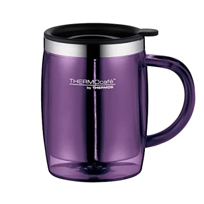 Imagen de THERMOcafé by THERMOS Desktop Mug Taza de Oficina, Morado, 1 Unidad (Paquete 1)