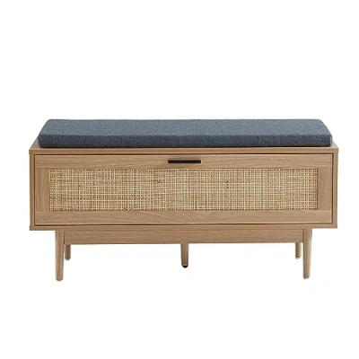 Imagen de BAÏTA Amana Banco Zapatero, Barniz y tableros de partículas, Gris Antracita Madera, L100cm
