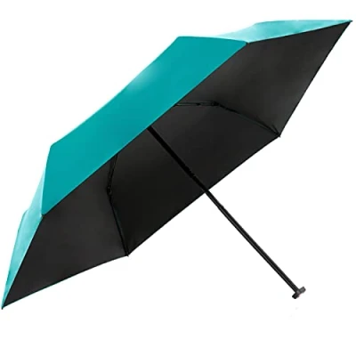 Imagen de Knirps ultra US.050 Paraguas de bolsillo (21 cm, ligero y plano, resistente a las tormentas), Turquesa con revestimiento negro, 90 Moderno