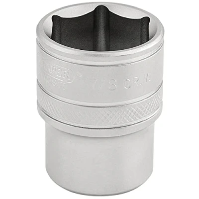 Imagen de Draper 16632 Llave de vaso imperial cromo satinado micro 1/2 pulgada, tamaño 7/8 pulgadas, azul