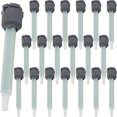 Imagen de Chiloskit 20 boquillas de mezcla epoxi, adhesivas mezcladoras resina para mezcla, aplicador pistola pegamento AB 50 ml (proporciones 1:1)