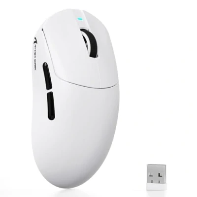 Imagen de ATTACK SHARK X8 SE Ratón Gaming Inalámbrico, Peso Ligero 55g, Sensor PAW3311, Chip BK52820, 25,000 dpi, BT/2.4G/USB C, 80 Millones de Clics, Batería 500mAh, Driver Web para PC/Mac Blanco