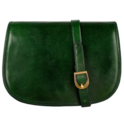 Imagen de Time Resistance Bolso Bandolera de Piel para Mujer Tipo Mensajero con Cuero Vachetta, Hecho a Mano en Italia Ideal Llevar Todo lo que Necesitas