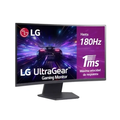 Imagen de Monitor gaming LG 27GS60QC B, 27&quot;, Full HD, 1 ms, 180 Hz, HDMI x2, DisplayPort x1, Morado grisáceo