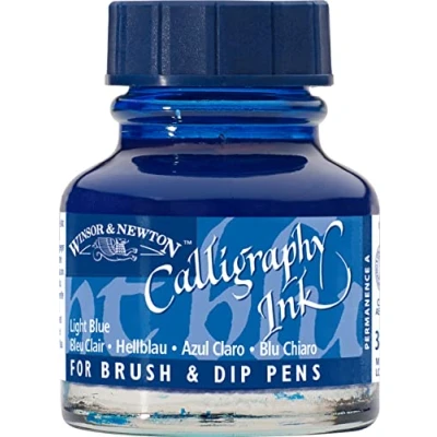 Imagen de Winsor &amp; Newton Calligraphy Ink Tinta para Caligrafía, Azul (Light Blue), 30ml