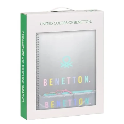 Imagen de BENETTON SILVER Set de Regalo, Estuche Pack 3, Papelería, Especial 28x6x35 cm, Color Plata