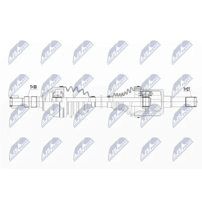 Imagen de NTY NPW PL 065 Árbol de transmisión Eje delantero, derecha 627 OPEL: Astra J Sports Tourer, Hatchback, Zafira C Tourer