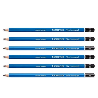 Imagen de STAEDTLER Mars Lumograph Juego de 6 lápices papel (100 minas, 2 mm), color azul