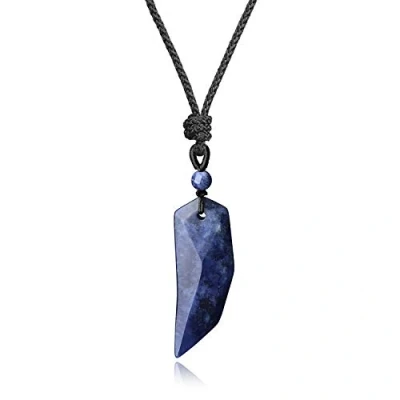 Imagen de COAI Collar con Colgante Diente de Lobo la Suerte en Sodalita