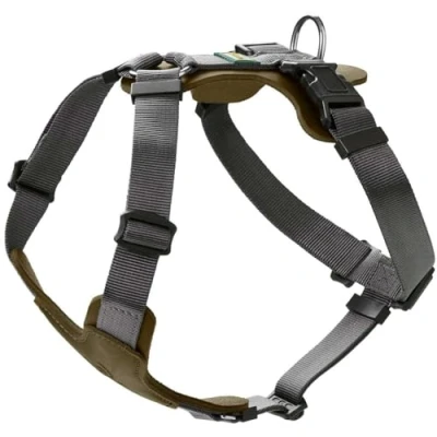 Imagen de HUNTER Aalborg Mixed Arnés para Perros (Talla XSS, Color Verde Oliva/Gris, 38 51 cm)