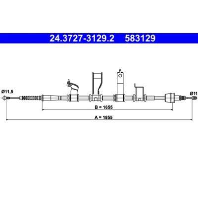 Imagen de ATE 24.3727 3129.2 Cable de Freno Mano 1855